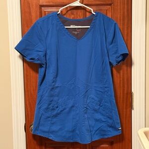 Greys Anatomy Women's Blue V-Neck Scrub Top
